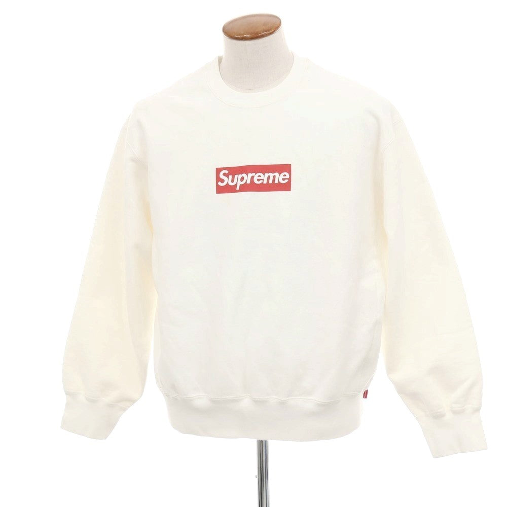 【中古】シュプリーム Supreme 2025年春夏 Washed Box Logo Crewneck スウェット ホワイト【サイズM】【 状態ランクB 】【 メンズ 】[BPD]