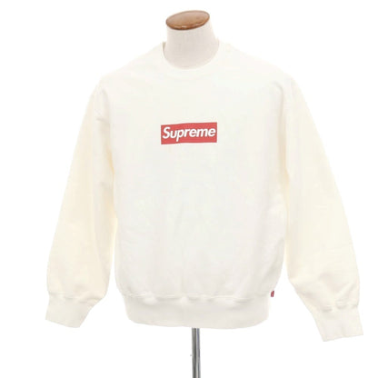 【中古】シュプリーム Supreme 2025年春夏 Washed Box Logo Crewneck スウェット ホワイト【 M 】【 状態ランクB 】【 メンズ 】