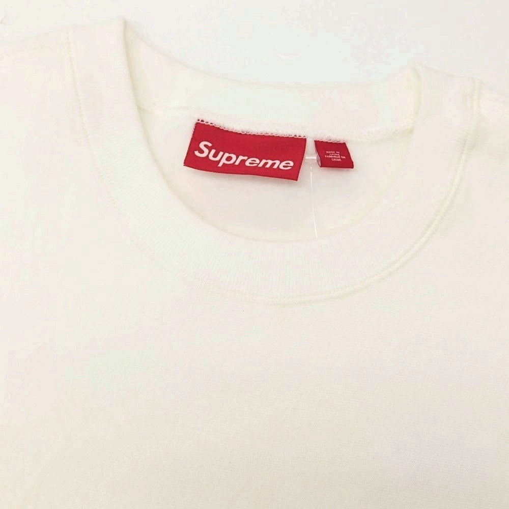 【中古】シュプリーム Supreme 2025年春夏 Washed Box Logo Crewneck スウェット ホワイト【サイズM】【 状態ランクB 】【 メンズ 】[BPD]