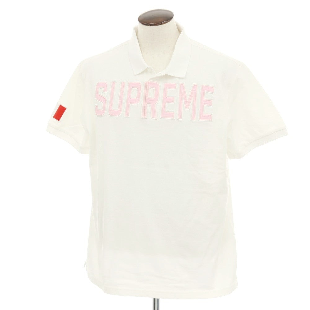 【中古】シュプリーム Supreme 2025年秋冬 Twill Applique Polo コットン 鹿の子 半袖ポロシャツ ホワイト【 XL 】【 状態ランクA 】【 メンズ 】