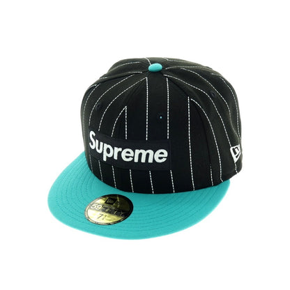 【中古】【未使用】シュプリーム Supreme 2025年秋冬 MLB Teams Box Logo New Era キャップ ブラックxブルーグリーン【 7 1/4 】【 状態ランクS 】【 メンズ 】