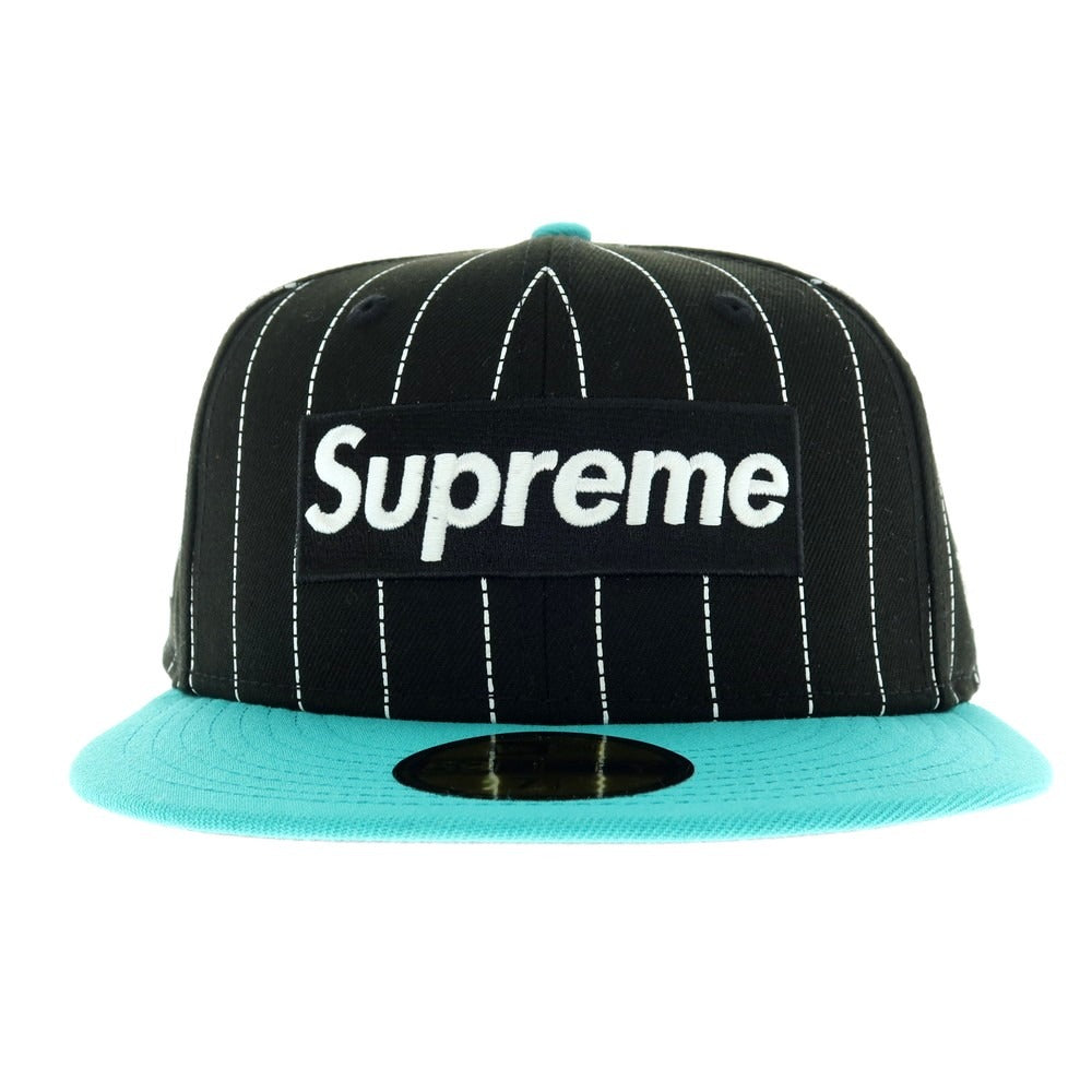 【中古】【未使用】シュプリーム Supreme 2025年秋冬 MLB Teams Box Logo New Era キャップ ブラックxブルーグリーン【 7 1/4 】【 状態ランクS 】【 メンズ 】