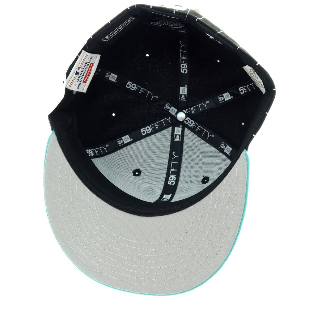 【中古】【未使用】シュプリーム Supreme 2025年秋冬 MLB Teams Box Logo New Era キャップ ブラックxブルーグリーン【 7 1/4 】【 状態ランクS 】【 メンズ 】