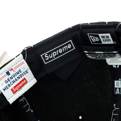 【中古】【未使用】シュプリーム Supreme 2025年秋冬 MLB Teams Box Logo New Era キャップ ブラックxブルーグリーン【 7 1/4 】【 状態ランクS 】【 メンズ 】