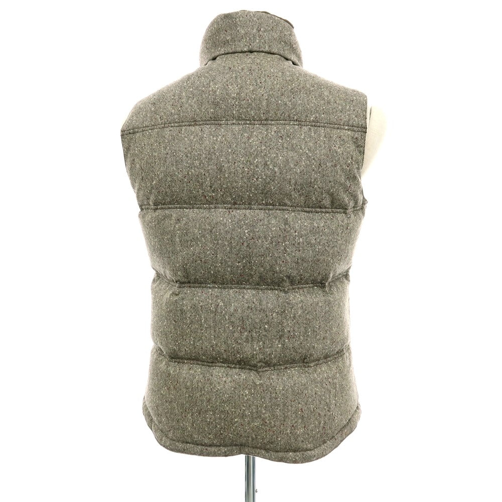 【中古】トゥモローランド TOMORROWLAND ウール スタンドカラー ダウンベスト ブルゾン グレーxホワイト【 M 】【 状態ランクB 】【 メンズ 】