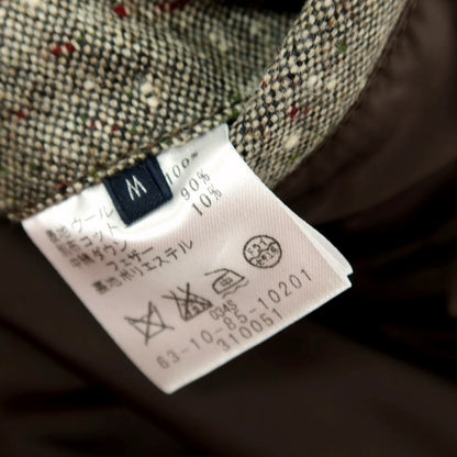 【中古】トゥモローランド TOMORROWLAND ウール スタンドカラー ダウンベスト ブルゾン グレーxホワイト【 M 】【 状態ランクB 】【 メンズ 】