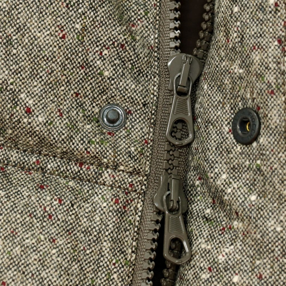 【中古】トゥモローランド TOMORROWLAND ウール スタンドカラー ダウンベスト ブルゾン グレーxホワイト【 M 】【 状態ランクB 】【 メンズ 】