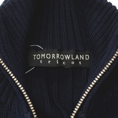 【中古】トゥモローランド TOMORROWLAND tricot コットン スタンドカラー ダブルジップ カーディガン ネイビー【サイズM】【 状態ランクA 】【 メンズ 】