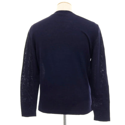 【中古】トゥモローランド TOMORROWLAND tricot ハイゲージ リネンコットン Vネック プルオーバーニット ネイビー【 M 】【 状態ランクB 】【 メンズ 】[APD]