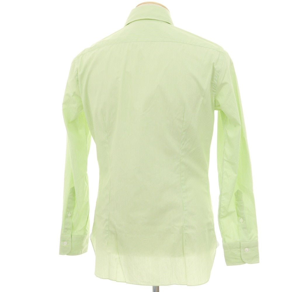 【中古】バルバ ダンディライフ BARBA DANDY LIFE コットン カジュアルシャツ ライトグリーンxホワイト【 38 】【 状態ランクB 】【 メンズ 】
