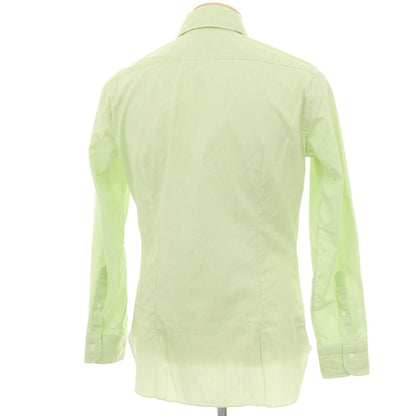 【中古】バルバ ダンディライフ BARBA DANDY LIFE コットン カジュアルシャツ ライトグリーンxホワイト【 38 】【 状態ランクB 】【 メンズ 】