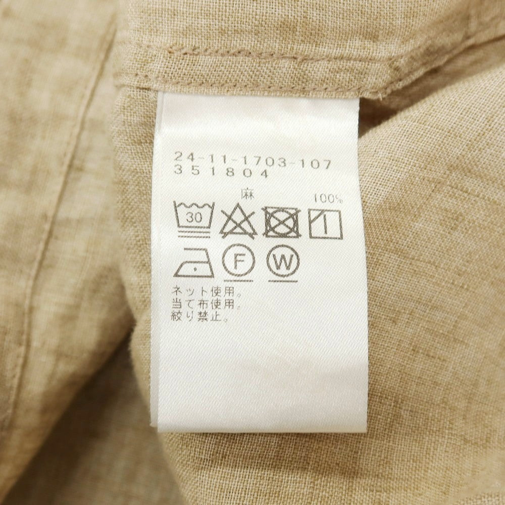 【中古】ブリッラ ペル イル グスト Brilla per il gusto リネン ワイドカラー プルオーバー カジュアルシャツ ベージュxホワイト【 XS 】【 状態ランクB 】【 メンズ 】 []