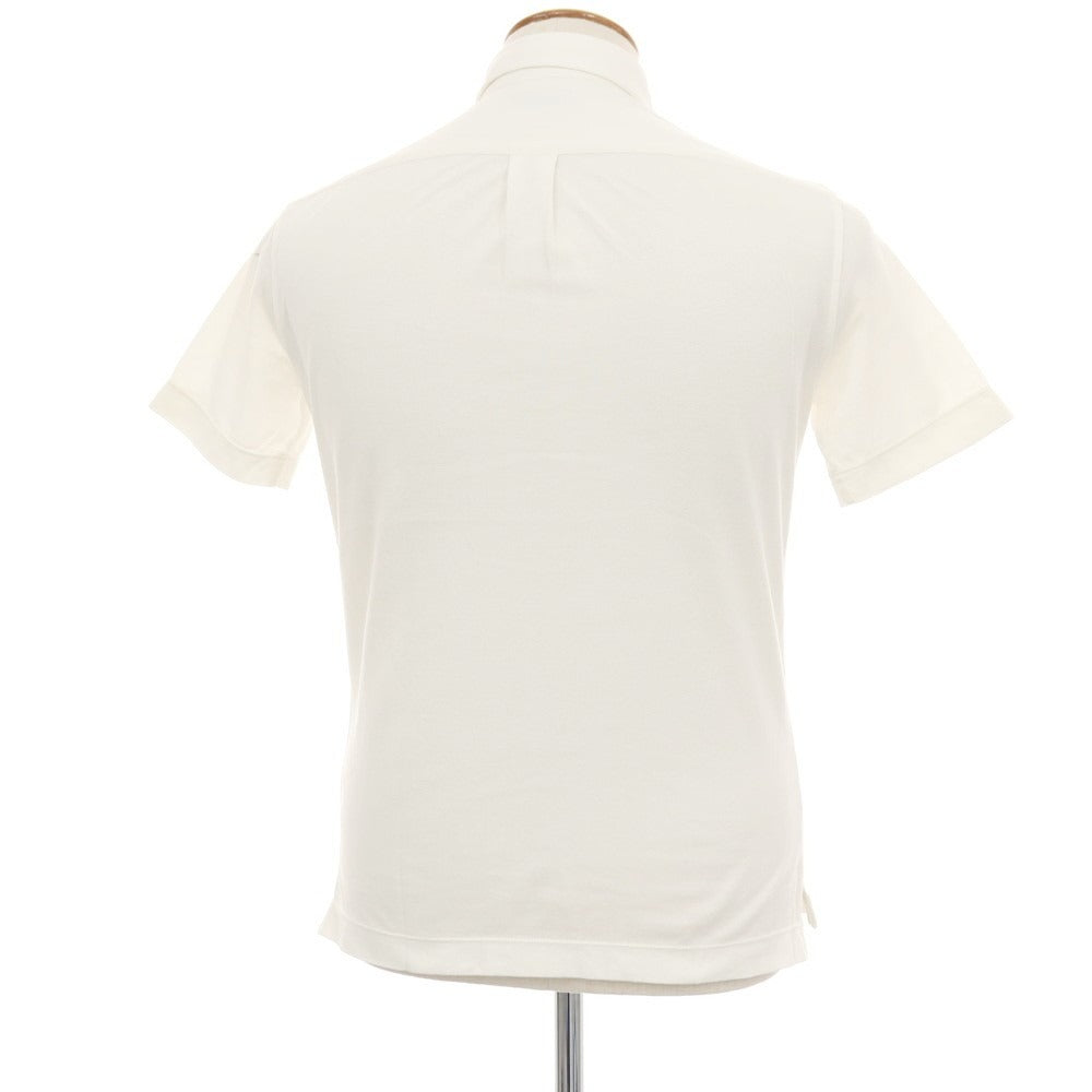 【中古】トゥモローランド TOMORROWLAND 鹿の子 コットン ボタンダウン 半袖ポロシャツ ホワイト【サイズM】【 状態ランクB 】【 メンズ 】