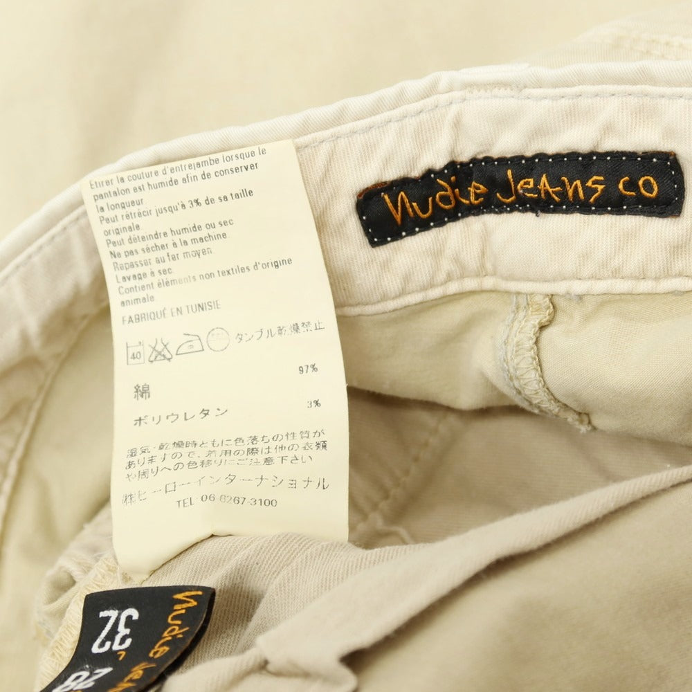 【中古】ヌーディージーンズ Nudie Jeans N686 ストレッチ コットン チノパンツ ベージュ【サイズ28】【 状態ランクC 】【 メンズ 】[BPD]