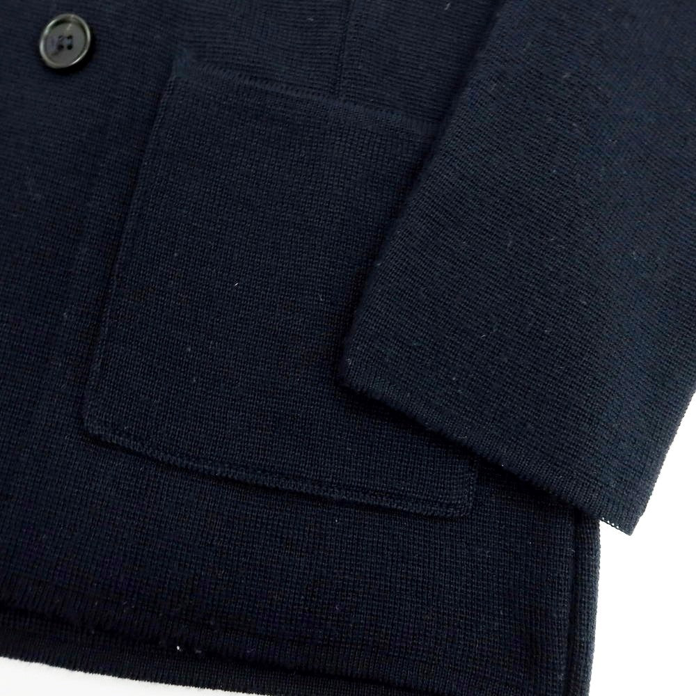 【中古】マガジーノ リカンビ MAGAZZINO RICAMBI ウールアクリル ダブル6B ニットジャケット ネイビー【 48 】【 状態ランクB 】【 メンズ 】