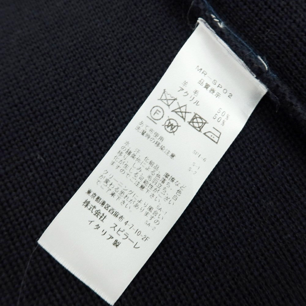 【中古】マガジーノ リカンビ MAGAZZINO RICAMBI ウールアクリル ダブル6B ニットジャケット ネイビー【サイズ48】【 状態ランクB 】【 メンズ 】[BPD]