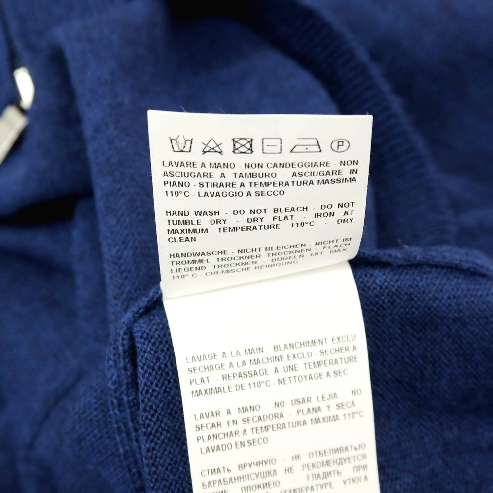 【中古】グランサッソ GRAN SASSO ハイゲージ ウール スタンドカラー ダブルジップ カーディガン ダークブルー系【 50 】【 状態ランクB 】【 メンズ 】