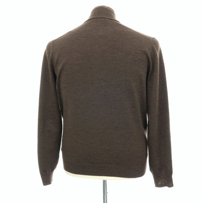 【中古】グランサッソ GRAN SASSO ハイゲージ ウール スタンドカラー ダブルジップ カーディガン ダークブラウン【 50 】【 状態ランクB 】【 メンズ 】