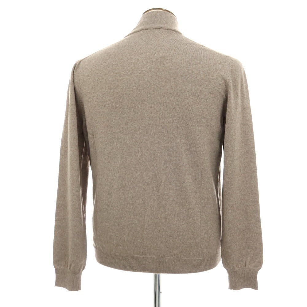 【中古】グランサッソ GRAN SASSO ハイゲージ ウール スタンドカラー ダブルジップ カーディガン グレージュ【 50 】【 状態ランクB 】【 メンズ 】