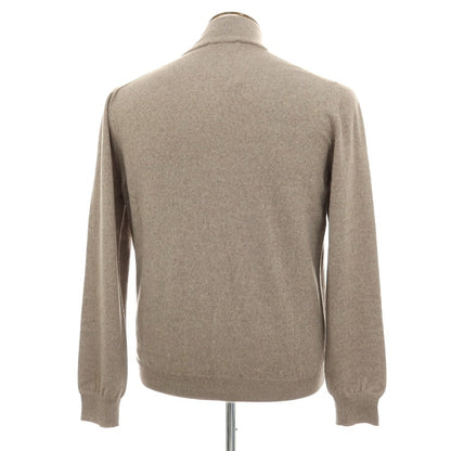 【中古】グランサッソ GRAN SASSO ハイゲージ ウール スタンドカラー ダブルジップ カーディガン グレージュ【 50 】【 状態ランクB 】【 メンズ 】