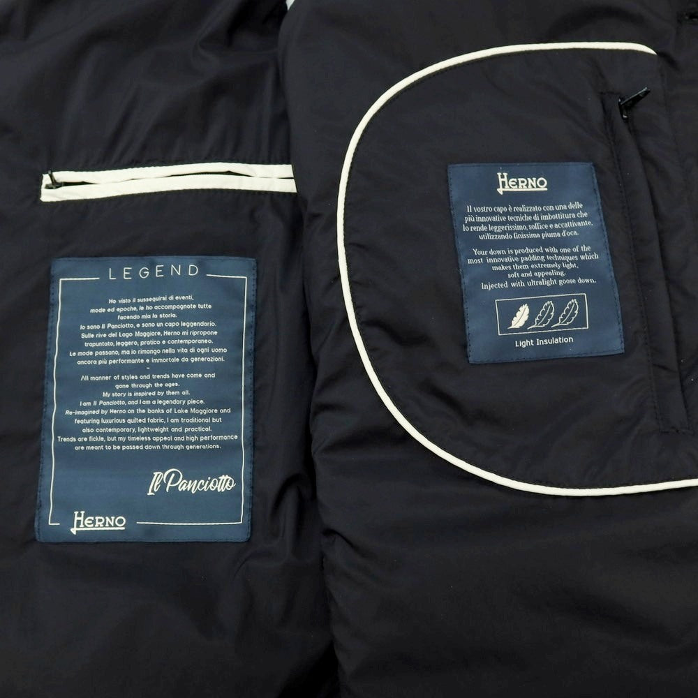 【中古】ヘルノ Herno ナイロン ダウンベスト ジレ ブラック【 48 】【 状態ランクB 】【 メンズ 】