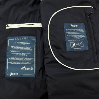 【中古】ヘルノ Herno ナイロン ダウンベスト ジレ ブラック【 48 】【 状態ランクB 】【 メンズ 】