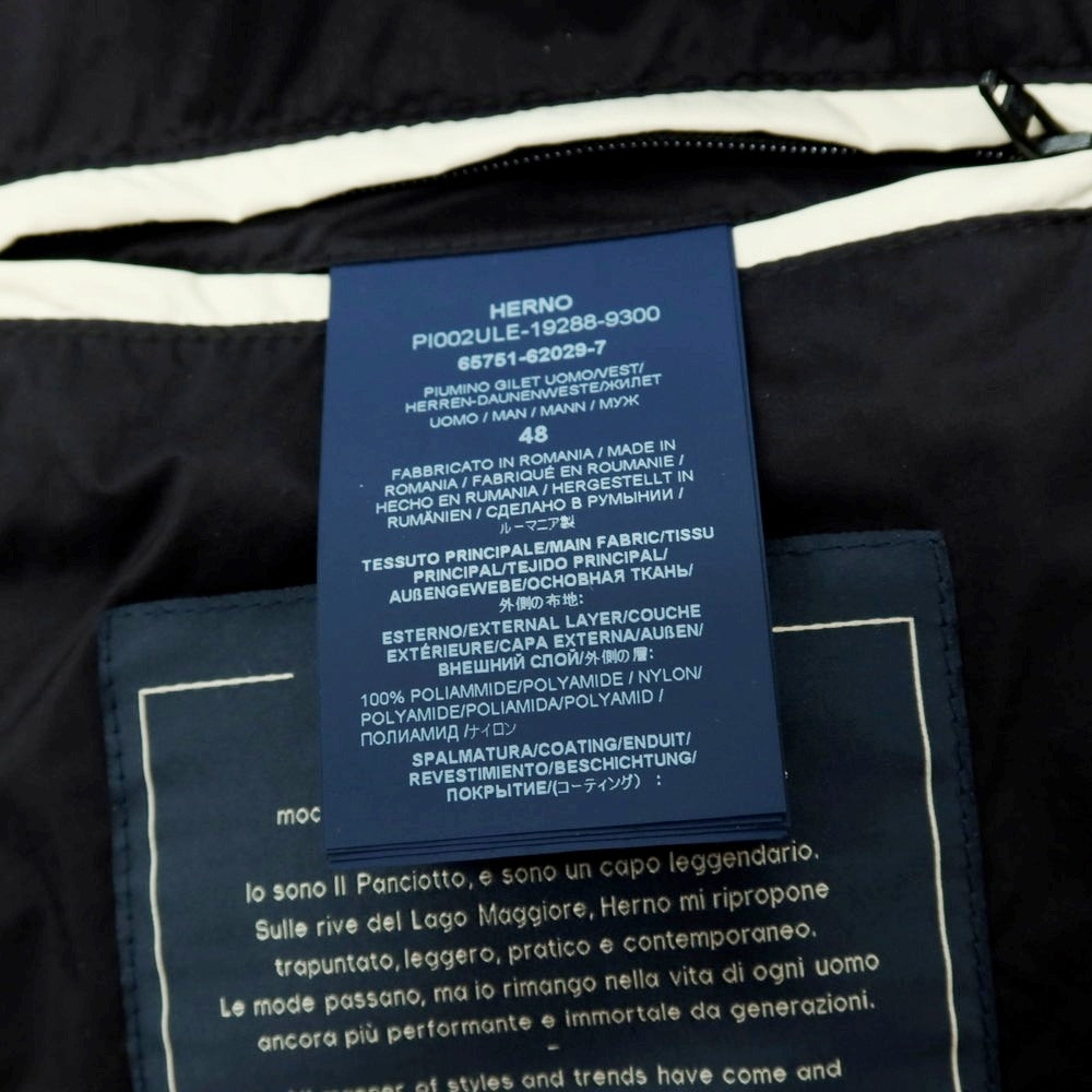 【中古】ヘルノ Herno ナイロン ダウンベスト ジレ ブラック【 48 】【 状態ランクB 】【 メンズ 】