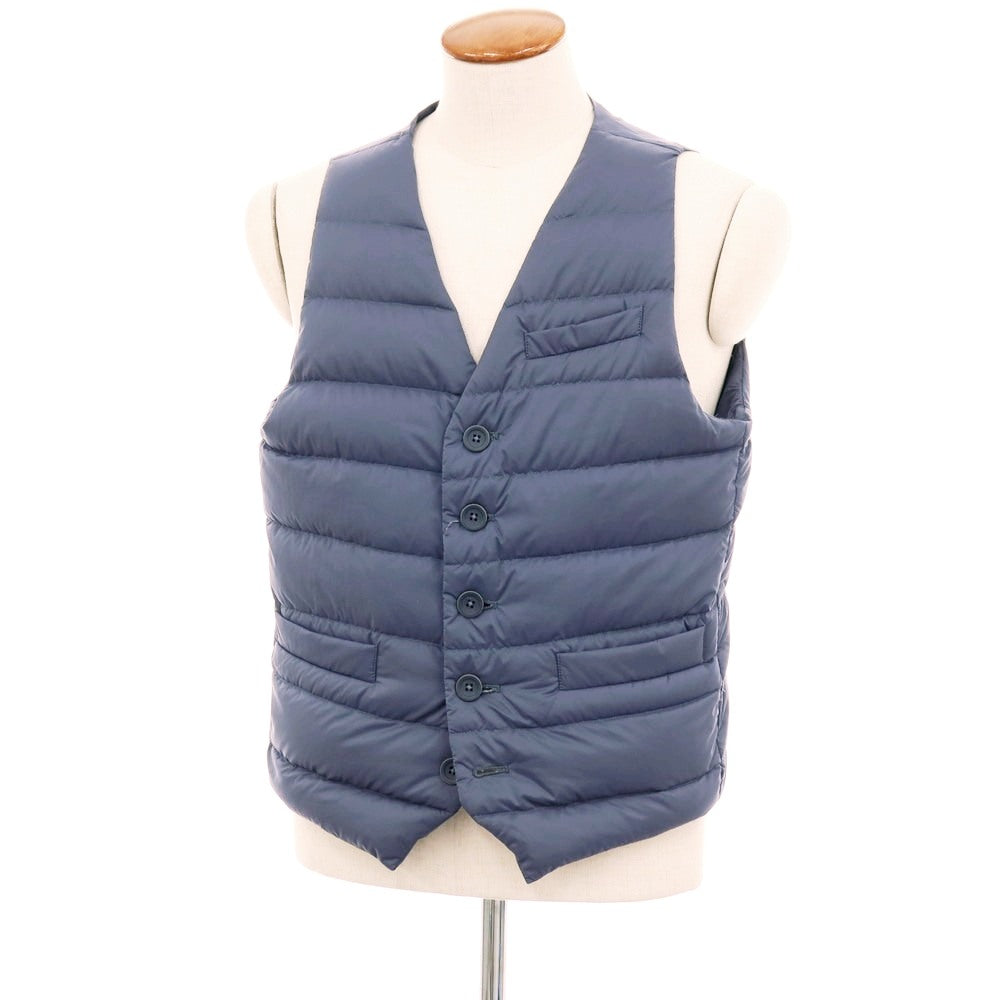 【中古】ヘルノ Herno ナイロン ダウンベスト ジレ スモークブルー【 サイズ48 】【 状態ランクB 】【 メンズ 】 [APD]