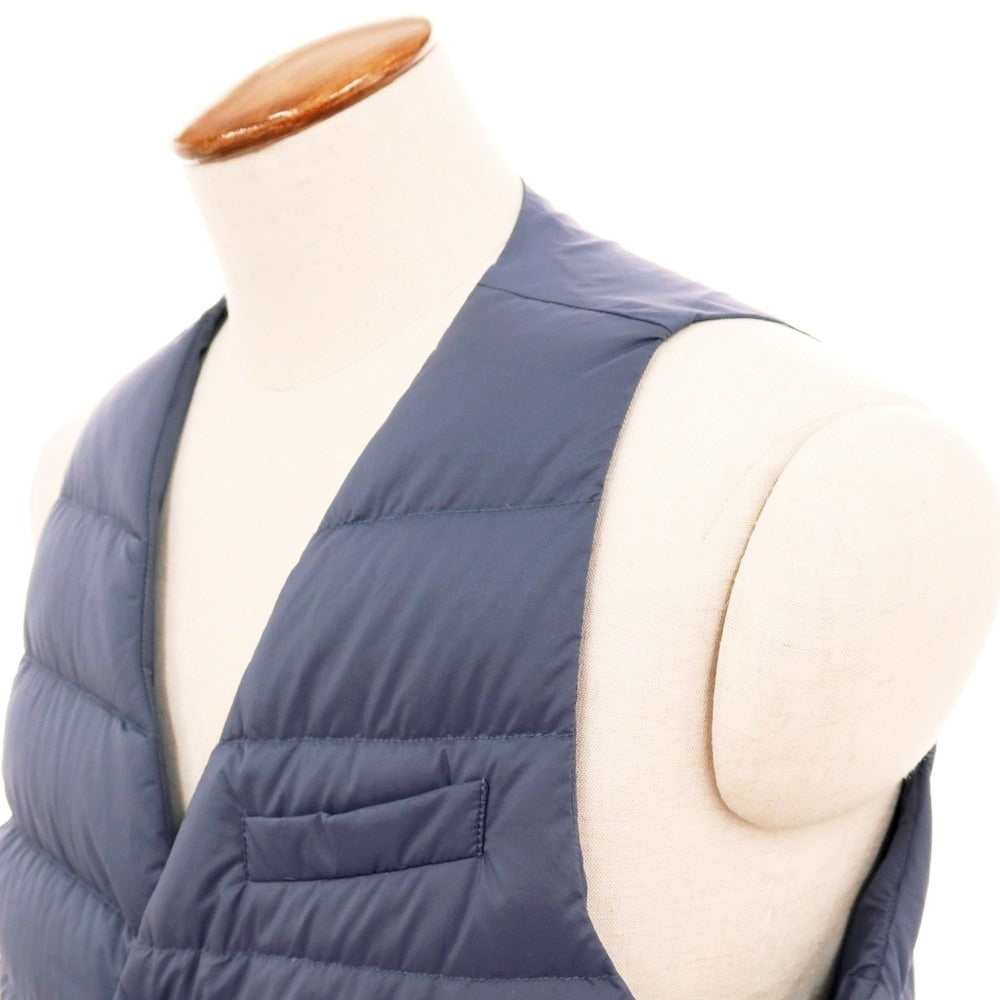 【中古】ヘルノ Herno ナイロン ダウンベスト ジレ スモークブルー【 サイズ48 】【 状態ランクB 】【 メンズ 】 [APD]