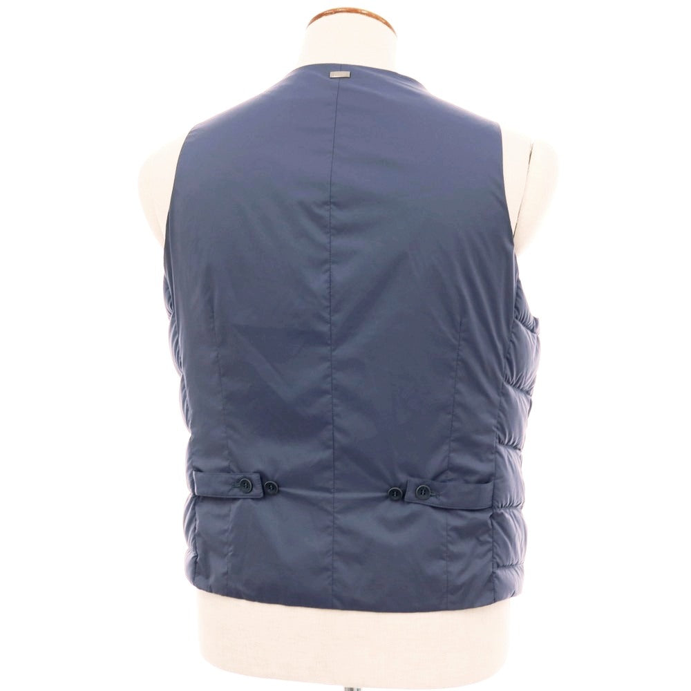 【中古】ヘルノ Herno ナイロン ダウンベスト ジレ スモークブルー【 サイズ48 】【 状態ランクB 】【 メンズ 】 [APD]