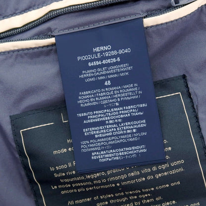 【中古】ヘルノ Herno ナイロン ダウンベスト ジレ スモークブルー【 48 】【 状態ランクB 】【 メンズ 】