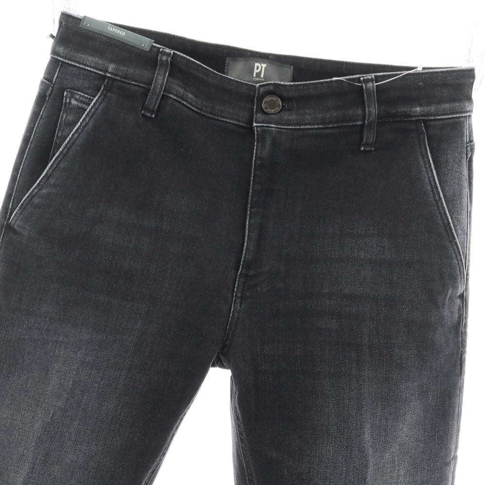 【中古】【未使用】ピーティートリノ デニム PT TORINO DENIM INDIE ストレッチ コットンセルロースポリエステル デニムパンツ ウォッシュブラック【 32 】【 状態ランクS 】【 メンズ 】