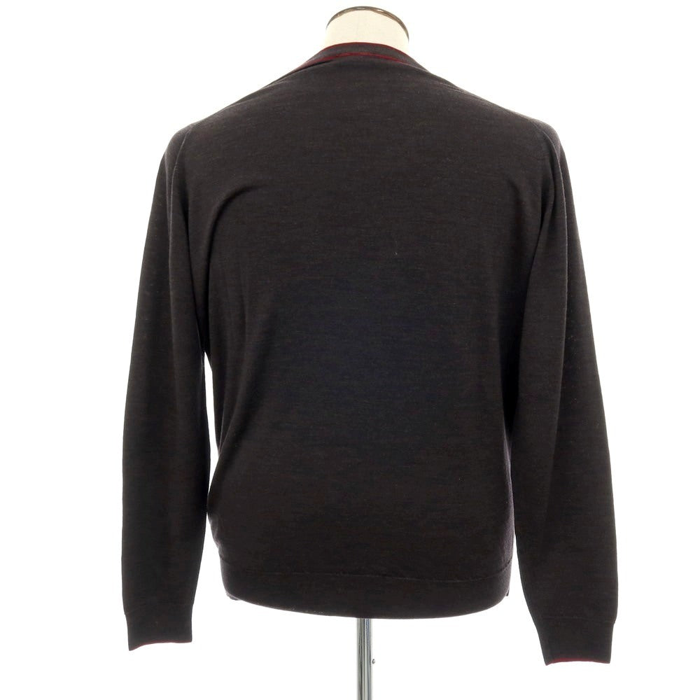 【中古】ジョンスメドレー JOHN SMEDLEY ハイゲージ ウール カーディガン ダークグレー系【 XL 】【 状態ランクB 】【 メンズ 】