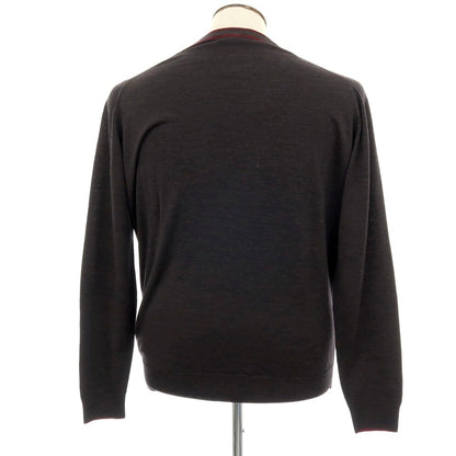 【中古】ジョンスメドレー JOHN SMEDLEY ハイゲージ ウール カーディガン ダークグレー系【 XL 】【 状態ランクB 】【 メンズ 】