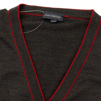 【中古】ジョンスメドレー JOHN SMEDLEY ハイゲージ ウール カーディガン ダークグレー系【 XL 】【 状態ランクB 】【 メンズ 】