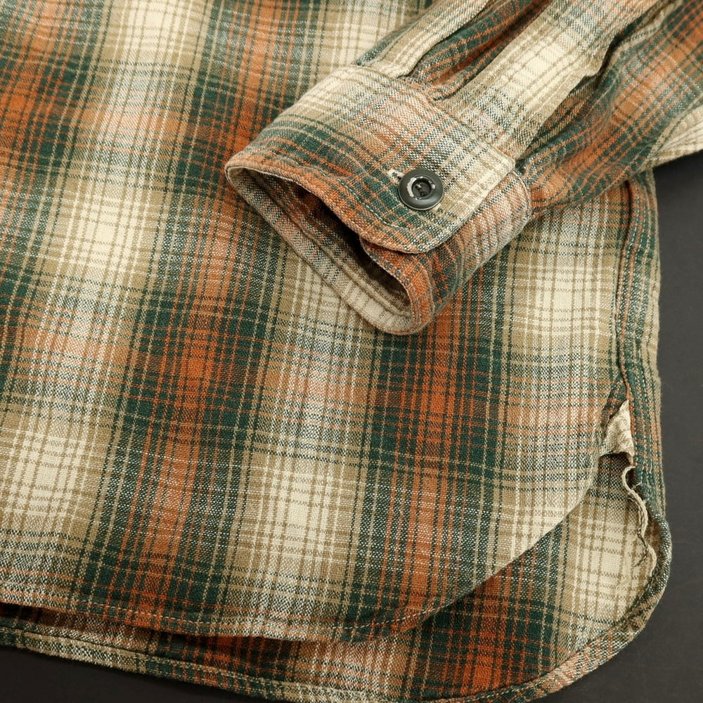 【中古】ダブルアールエル RRL DOUBLE RL コットン チェック カジュアルシャツ ベージュxグリーン系【 M 】【 状態ランクB 】【 メンズ 】