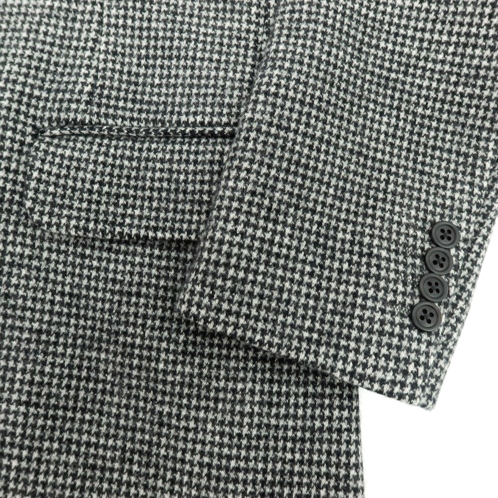 【中古】テツヤ カンダ TETSUYA KANDA dondi jersey ウールカシミヤ ハウンドトゥース柄 チェスターフィールドコート グレーxブラック【 48 】【 状態ランクA 】【 メンズ 】