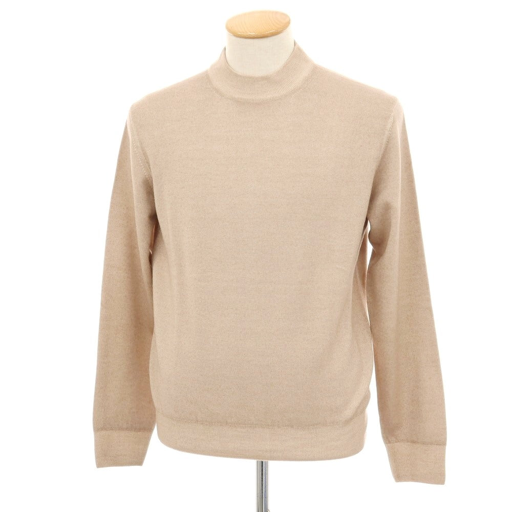 【中古】クルチアーニ CRUCIANI ハイゲージ ウール モックネック プルオーバーニット ピンクベージュ【 46 】【 状態ランクB 】【 メンズ 】