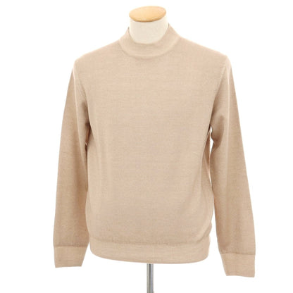 【中古】クルチアーニ CRUCIANI ハイゲージ ウール モックネック プルオーバーニット ピンクベージュ【 46 】【 状態ランクB 】【 メンズ 】