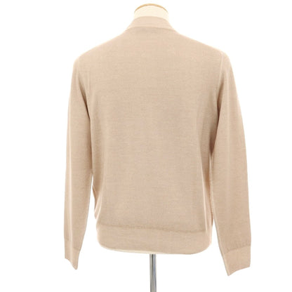 【中古】クルチアーニ CRUCIANI ハイゲージ ウール モックネック プルオーバーニット ピンクベージュ【 46 】【 状態ランクB 】【 メンズ 】