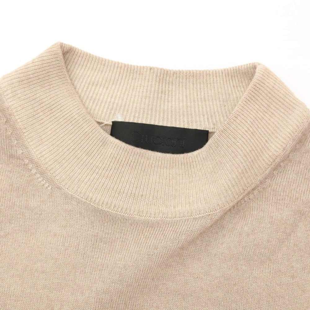 【中古】クルチアーニ CRUCIANI ハイゲージ ウール モックネック プルオーバーニット ピンクベージュ【 46 】【 状態ランクB 】【 メンズ 】