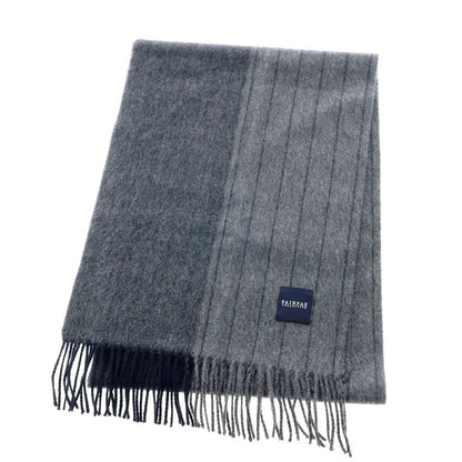 【中古】フェアファクス FAIRFAX ウール系 ストライプ マフラー グレー【 状態ランクB 】【 メンズ 】