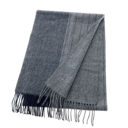 【中古】フェアファクス FAIRFAX ウール系 ストライプ マフラー グレー【 状態ランクB 】【 メンズ 】