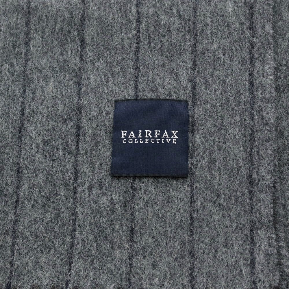 【中古】フェアファクス FAIRFAX ウール系 ストライプ マフラー グレー【 状態ランクB 】【 メンズ 】 [APD]