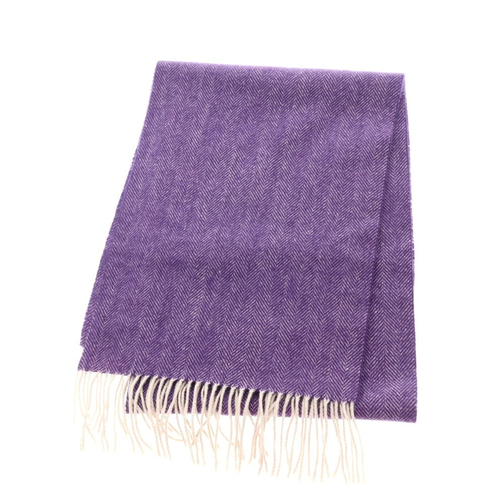 【中古】エディフィス EDIFICE ウール系 ヘリンボーン マフラー パープル【 状態ランクB 】【 メンズ 】