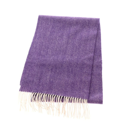 【中古】エディフィス EDIFICE ウール系 ヘリンボーン マフラー パープル【 状態ランクB 】【 メンズ 】