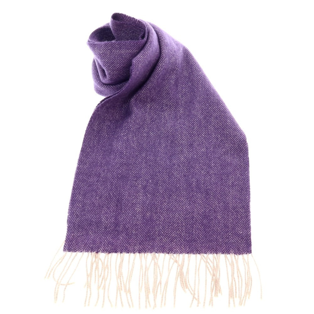 【中古】エディフィス EDIFICE ウール系 ヘリンボーン マフラー パープル【 状態ランクB 】【 メンズ 】