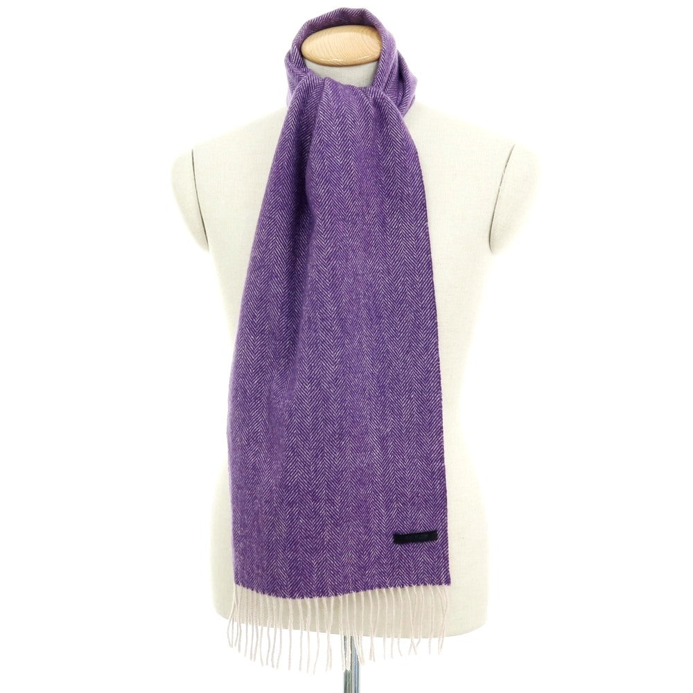 【中古】エディフィス EDIFICE ウール系 ヘリンボーン マフラー パープル【 状態ランクB 】【 メンズ 】