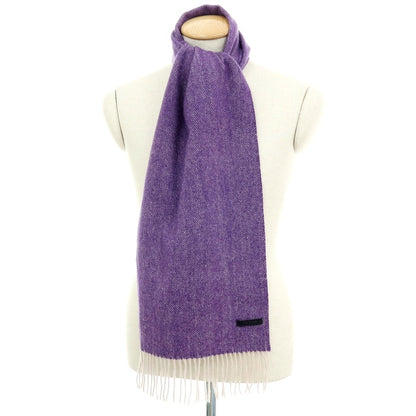 【中古】エディフィス EDIFICE ウール系 ヘリンボーン マフラー パープル【 状態ランクB 】【 メンズ 】
