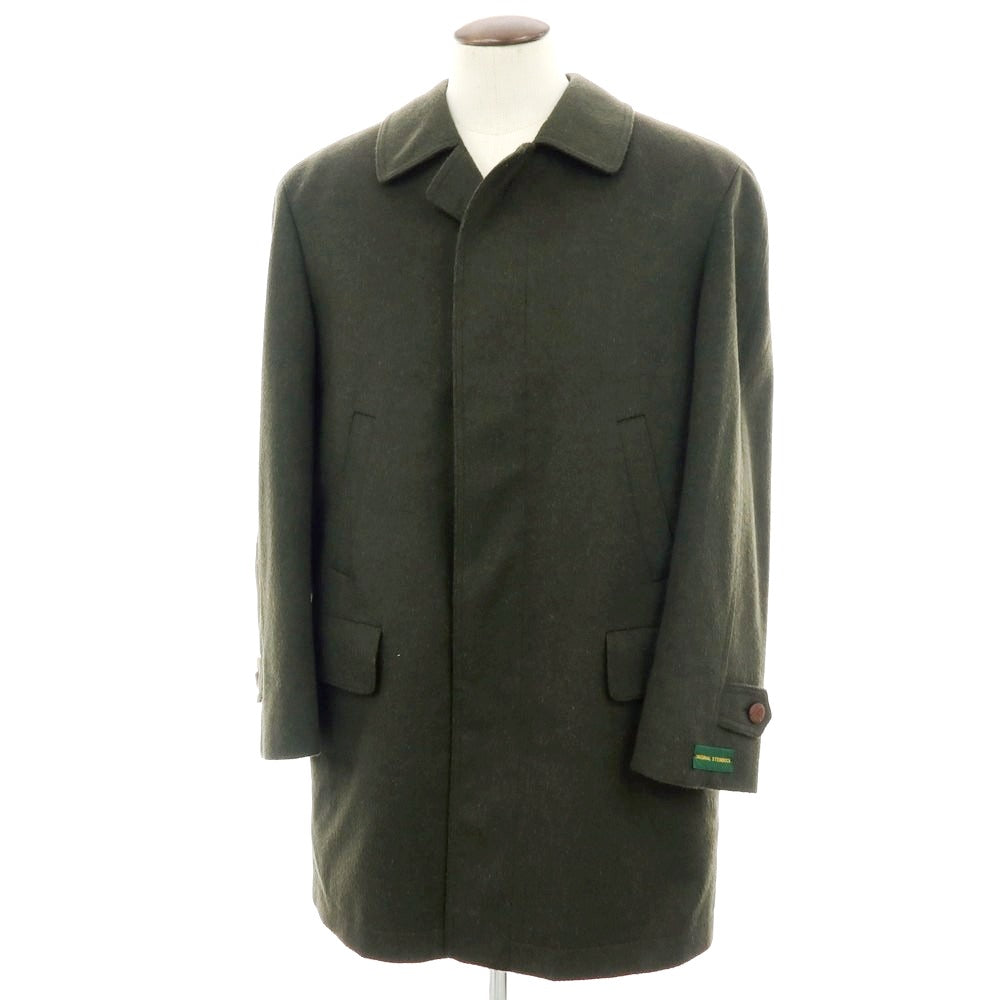 【中古】スタインボック Steinbock ウールアルパカ ファーライナー付 ステンカラーコート オリーブ【 50 】【 状態ランクB 】【 メンズ 】